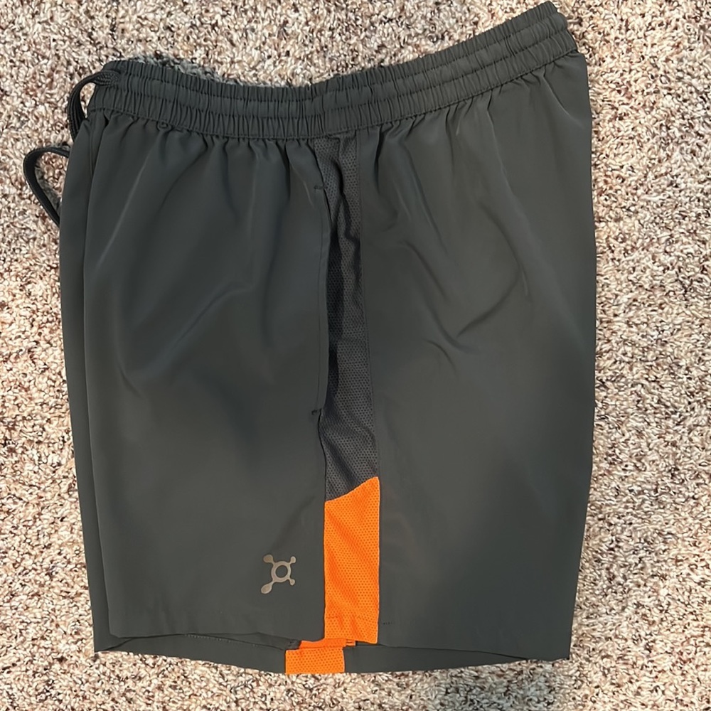 Womens Black and Orange Athletic Shorts - Picture 3 of 4